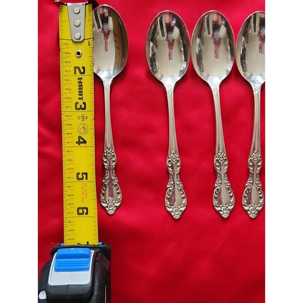 Lot of 4 Wm Rogers Grand Elegance International Silverplate 1959 Teaspoons 6in